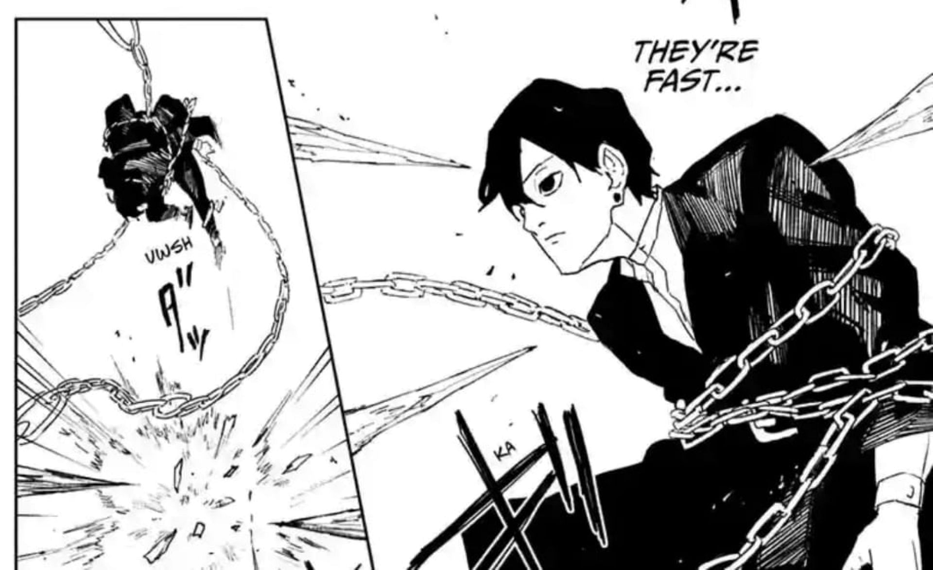 Azami takes on the Shigyu brothers (Image via Shueisha)